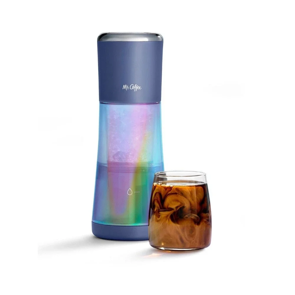 Mr. Coffee Express Cold Brew Maker Blue 13oz Cordless Portable Fast 10 Min NEW‎